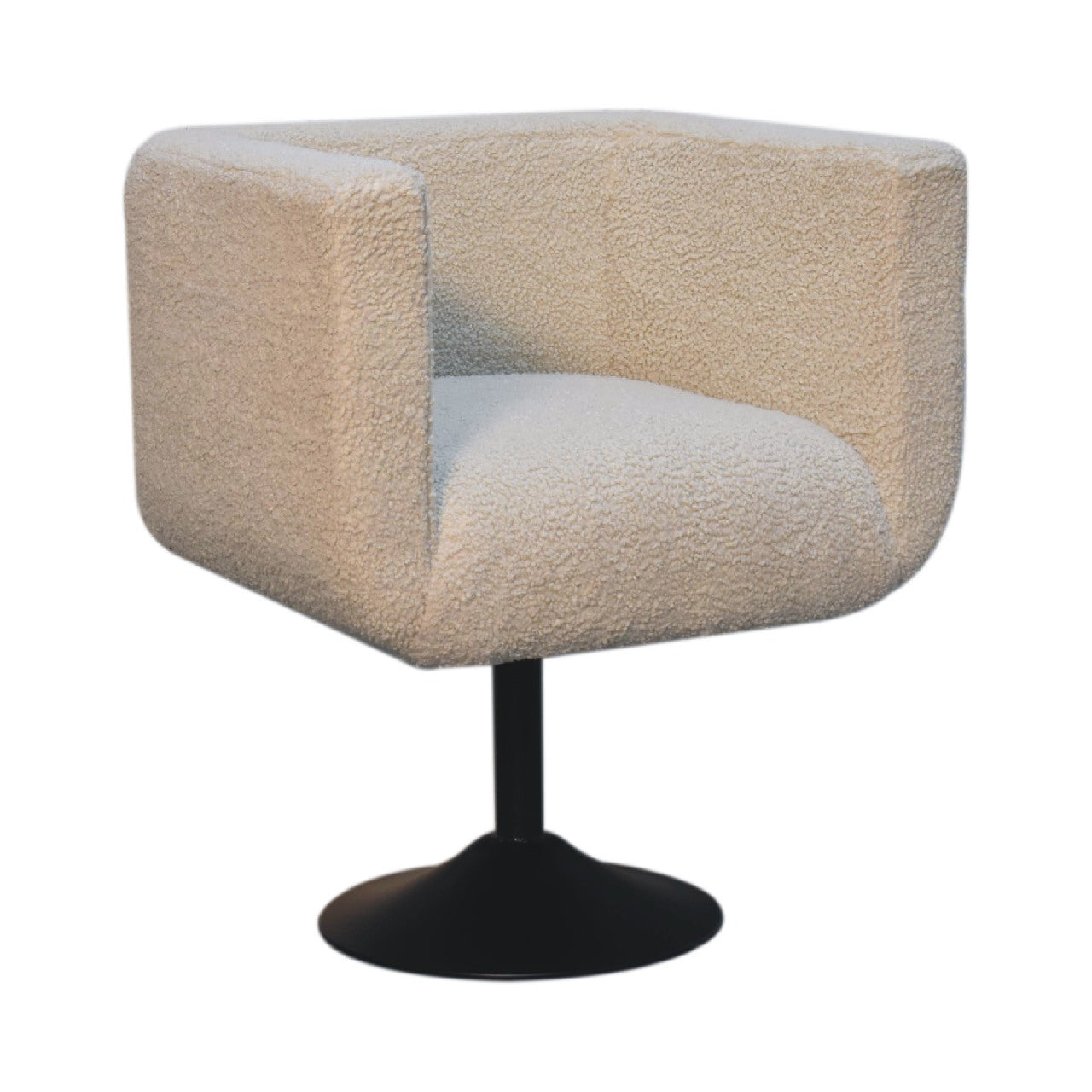 Cream Boucle Swivel Chair Chair CasaFenix