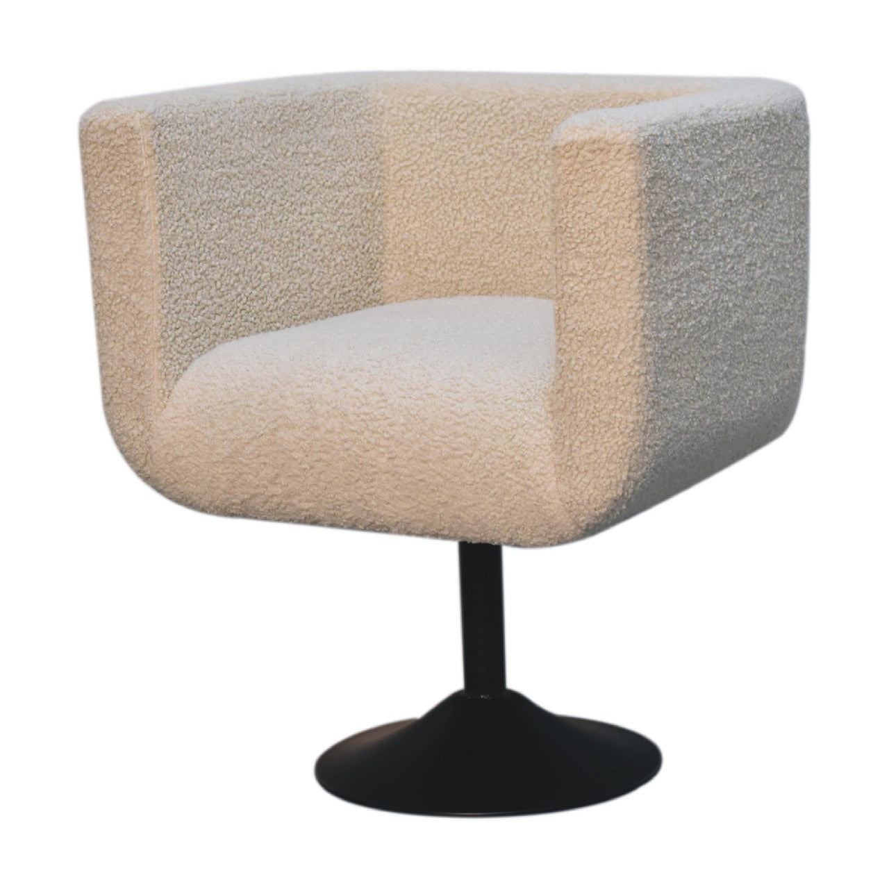 Cream Boucle Swivel Chair Chair CasaFenix
