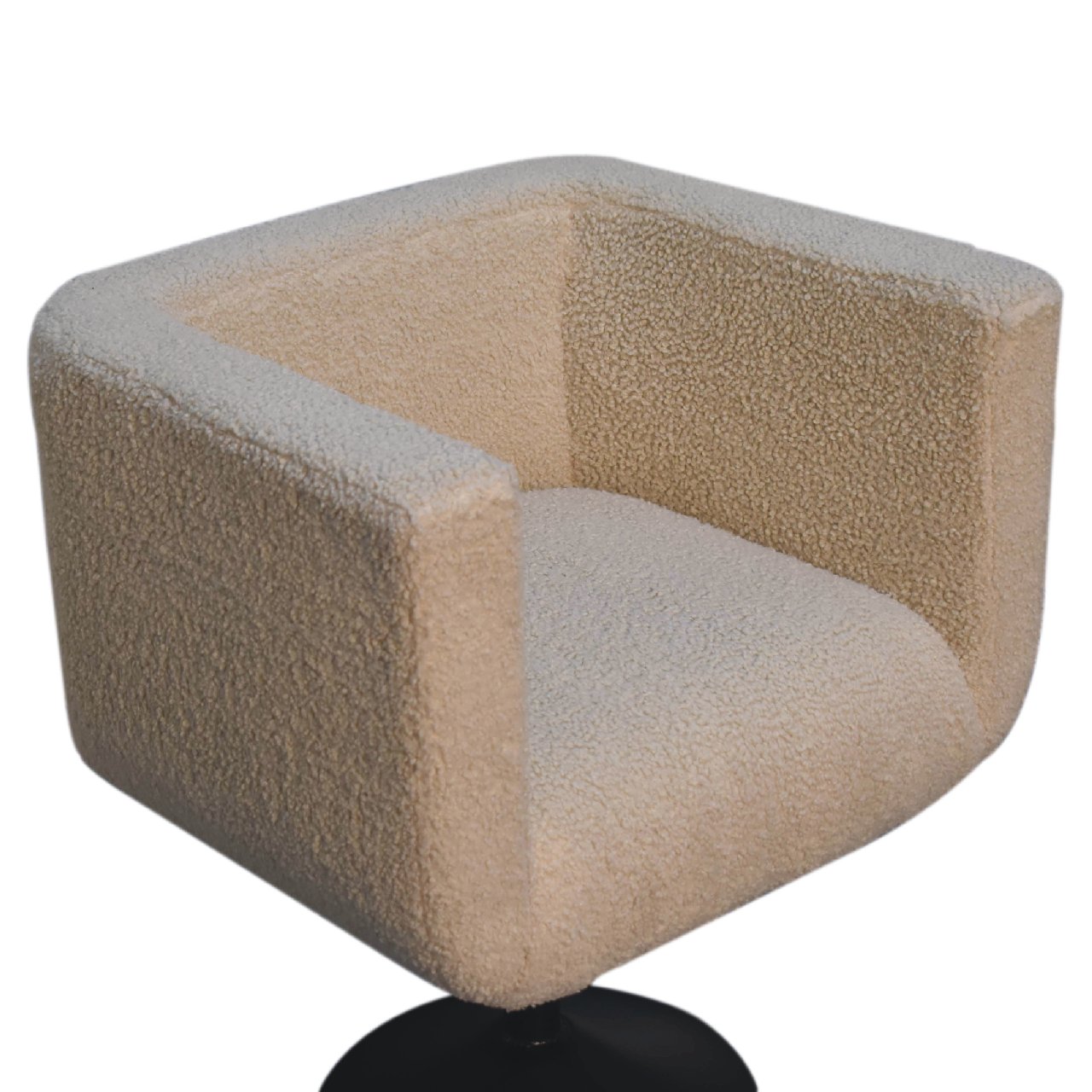 Cream Boucle Swivel Chair Chair CasaFenix