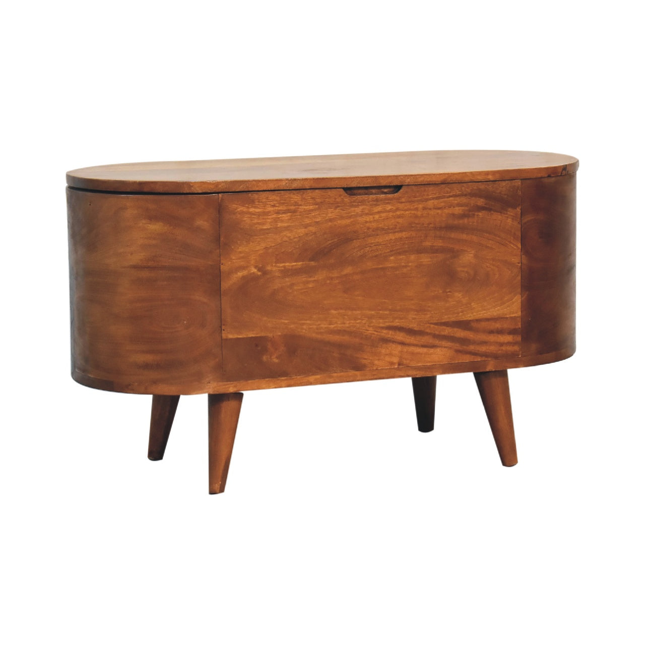 Chestnut Rounded Lid up Blanket Box Blanket box CasaFenix