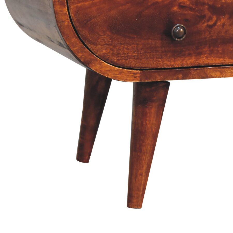 Chestnut Circular Media Unit TV Stand CasaFenix