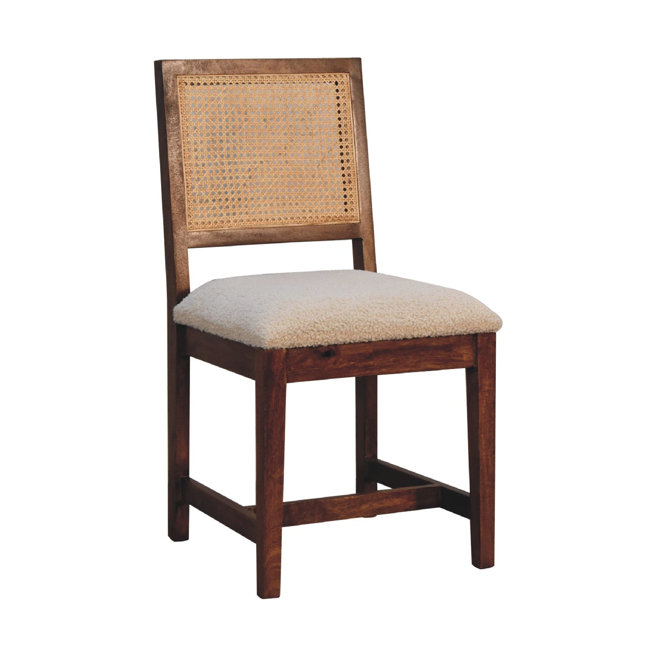 Cream Boucle Rattan Chair Dining chair CasaFenix