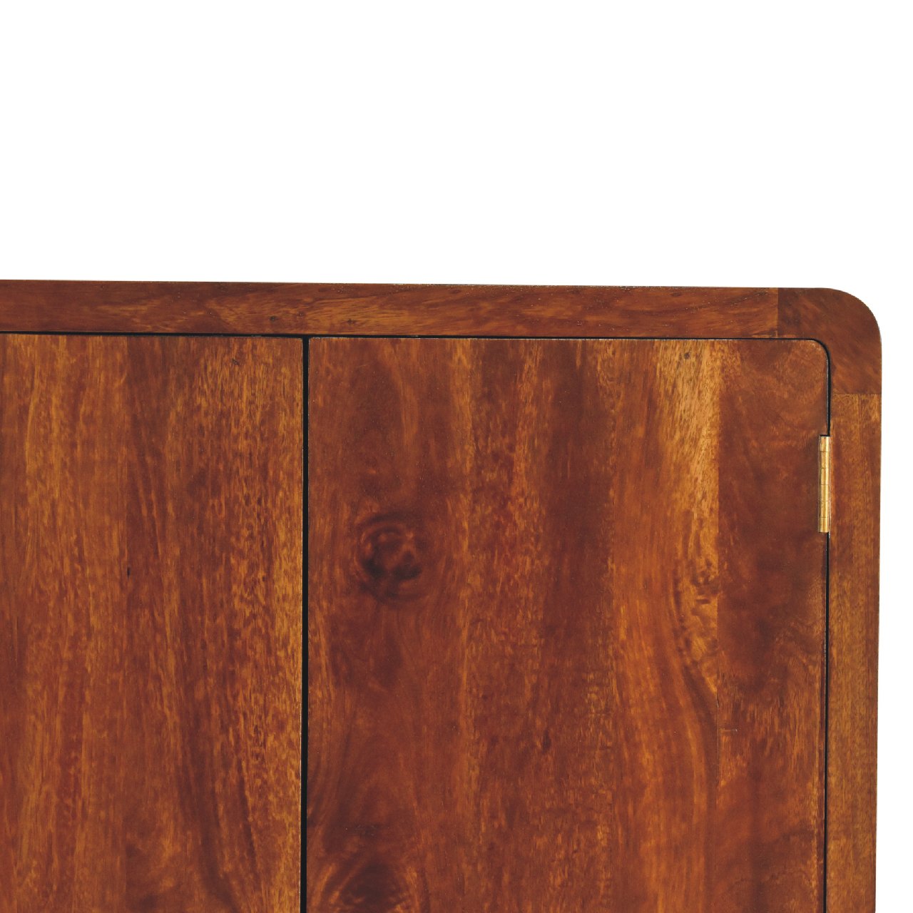 Curved Chestnut 2 Door Double Wardrobe Wardrobe CasaFenix