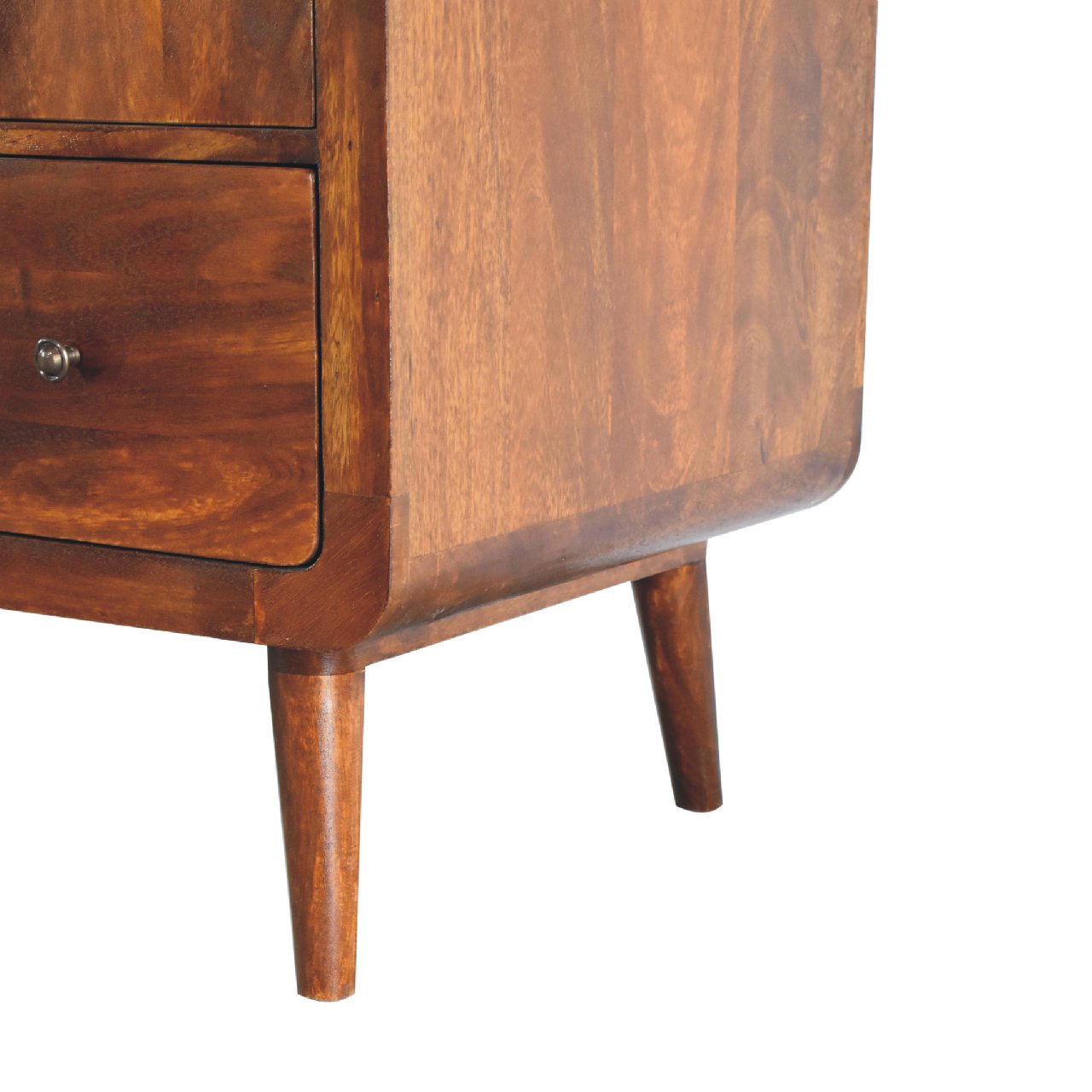 Curved Chestnut 2 Door Double Wardrobe Wardrobe CasaFenix