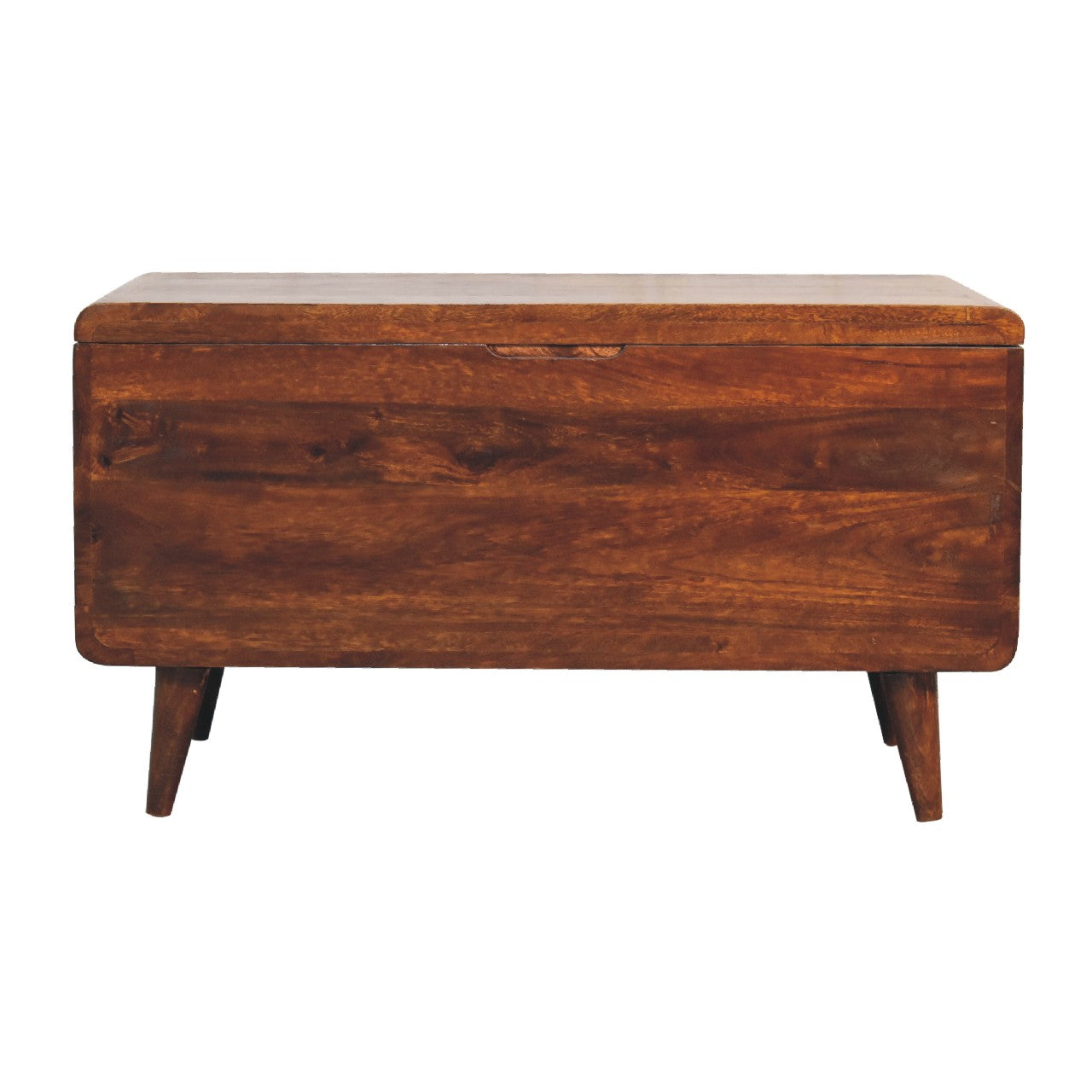 Curved Chestnut Blanket Box Blanket box CasaFenix