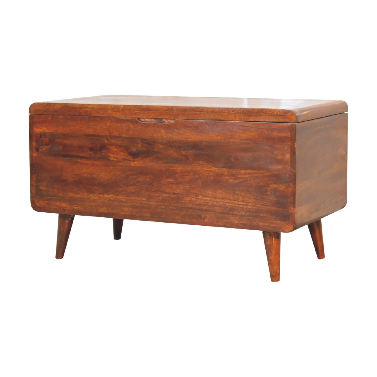 Curved Chestnut Blanket Box Blanket box CasaFenix
