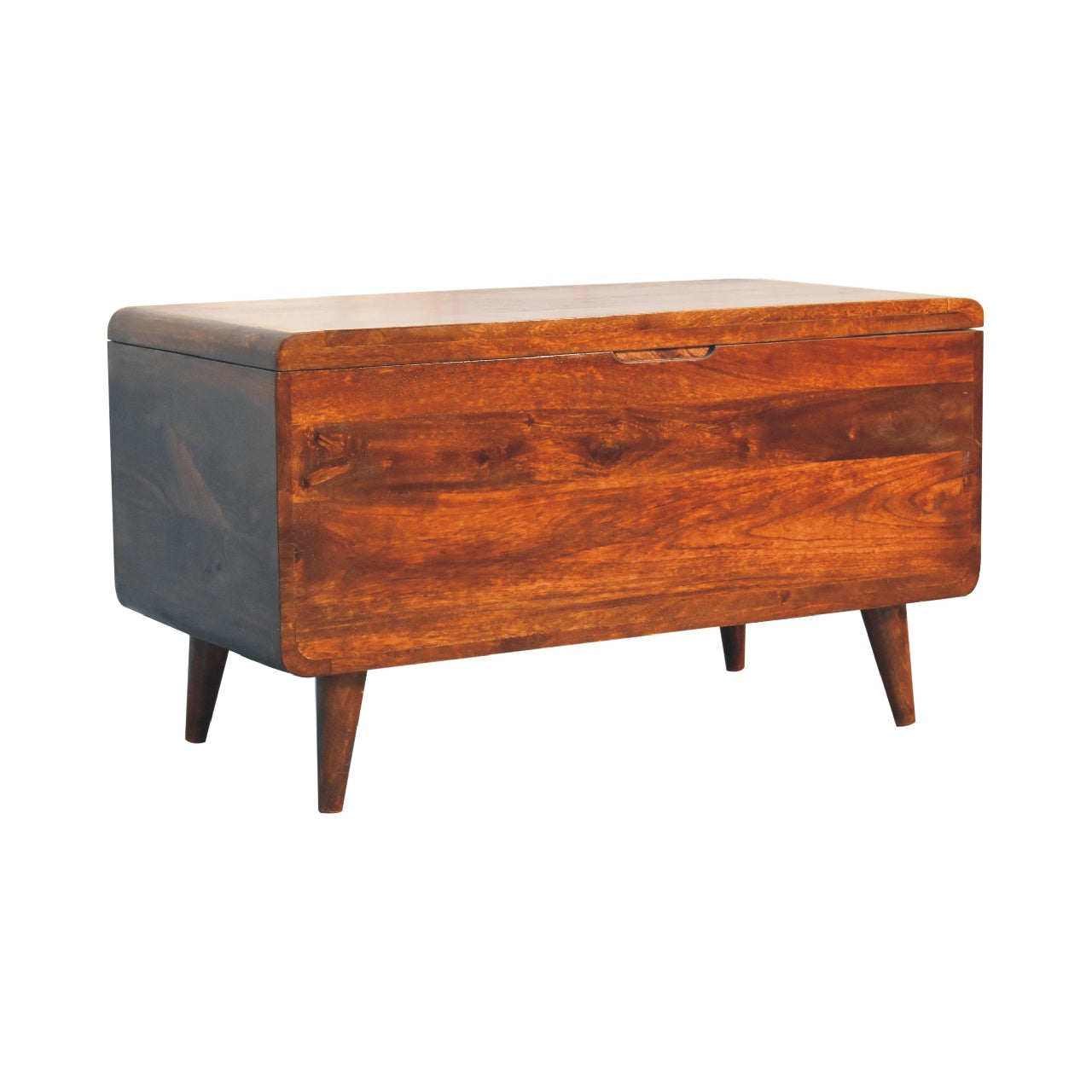 Curved Chestnut Blanket Box Blanket box CasaFenix