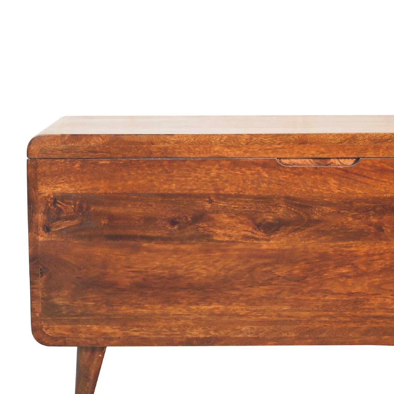 Curved Chestnut Blanket Box Blanket box CasaFenix