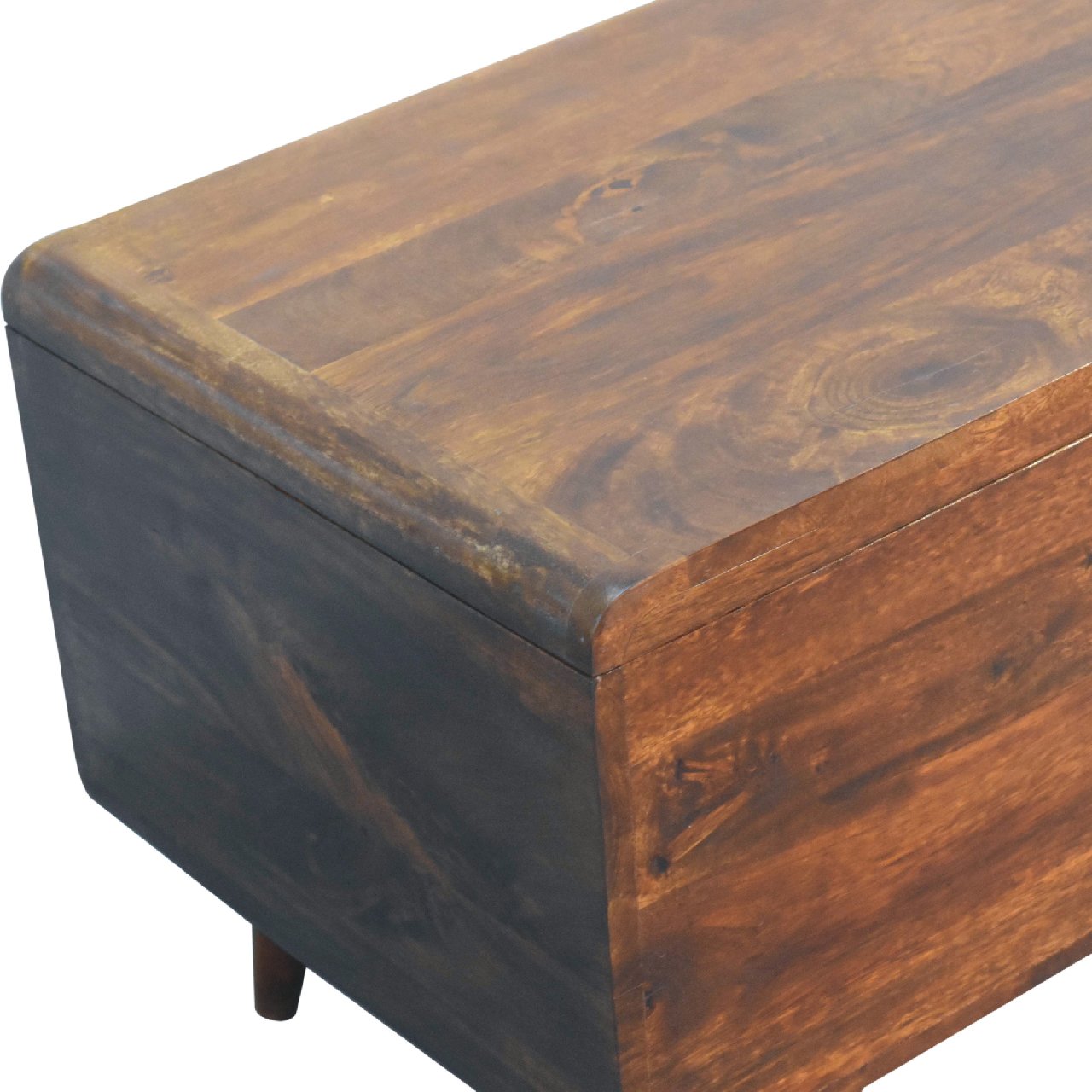 Curved Chestnut Blanket Box Blanket box CasaFenix