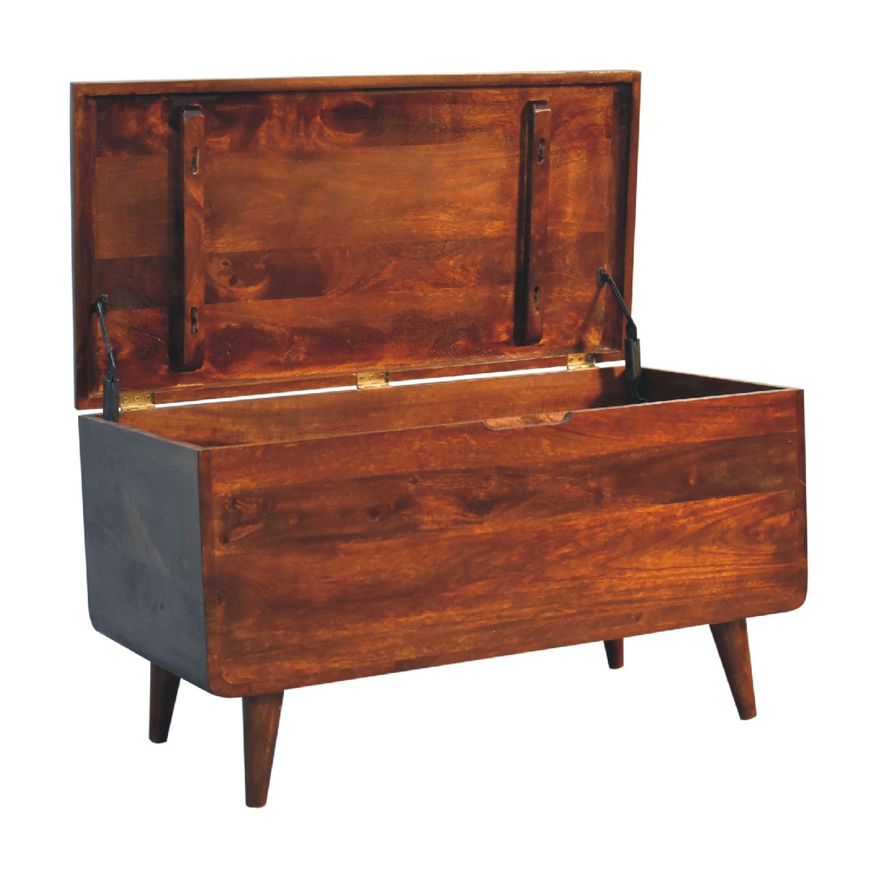 Curved Chestnut Blanket Box Blanket box CasaFenix