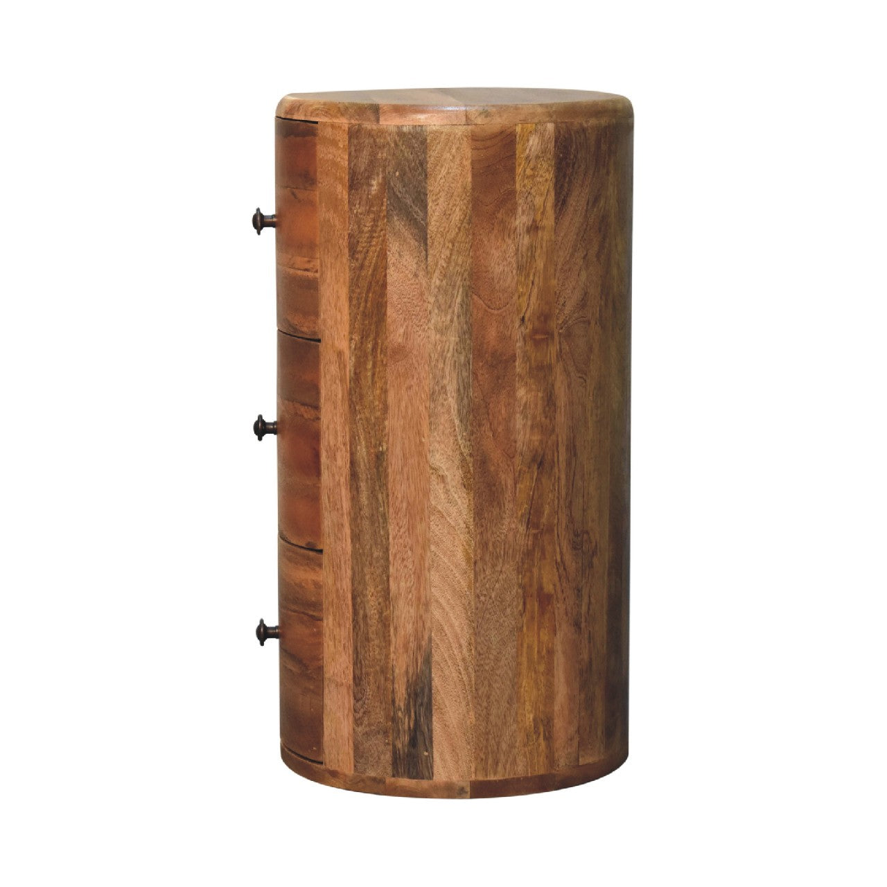 Oak-ish Drum Chest 3 Drawer Chest of drawers CasaFenix