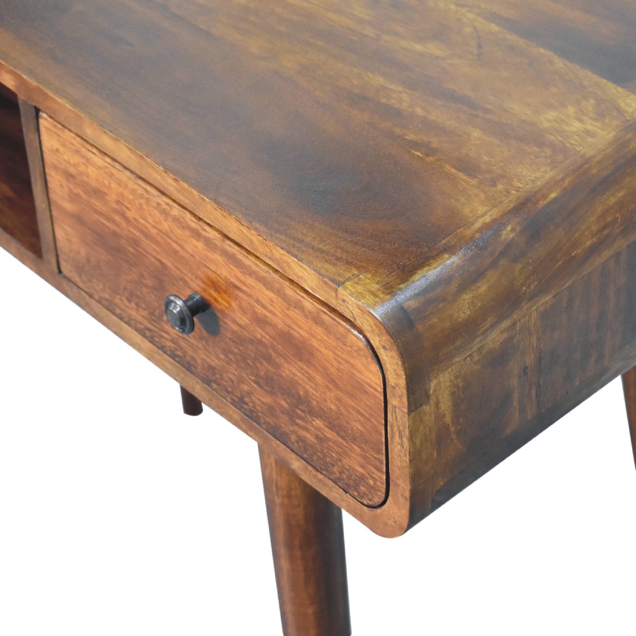 Curved Chestnut Writing Desk Console table CasaFenix