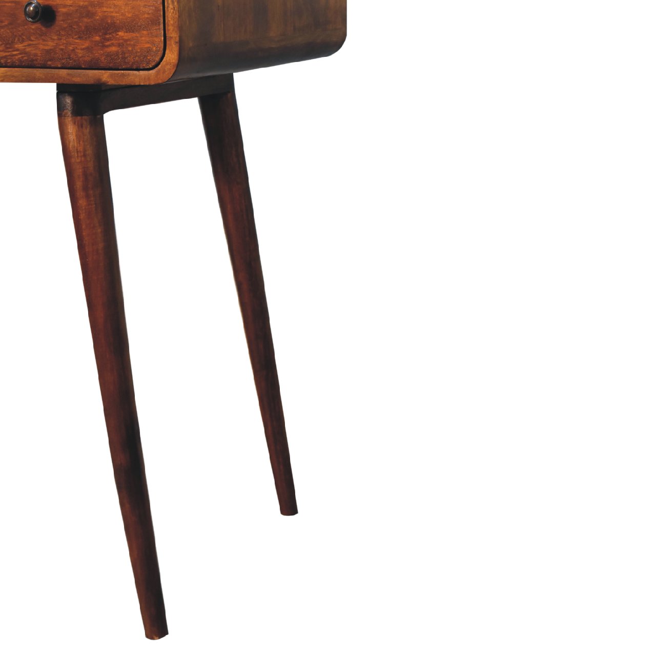 Curved Chestnut Writing Desk Console table CasaFenix