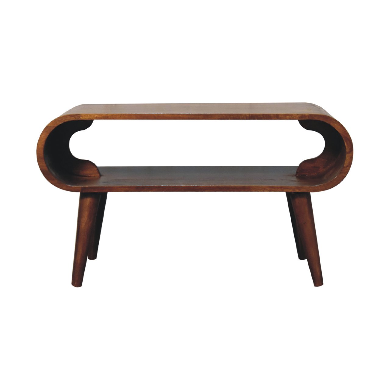Open Chestnut Coffee Table TV Stand CasaFenix