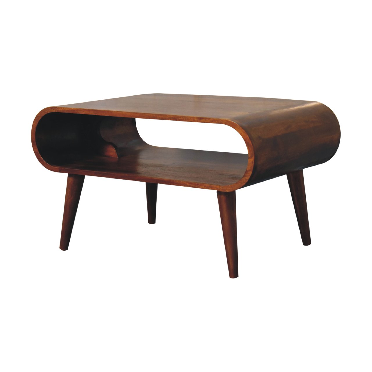 Open Chestnut Coffee Table TV Stand CasaFenix