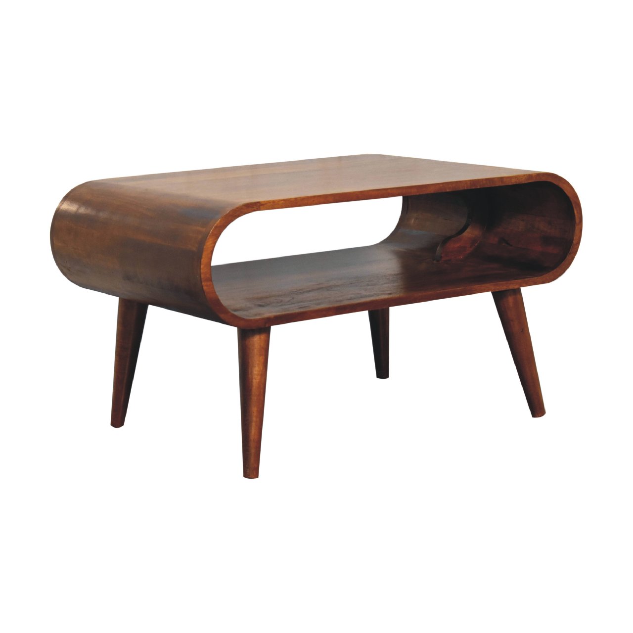 Open Chestnut Coffee Table TV Stand CasaFenix