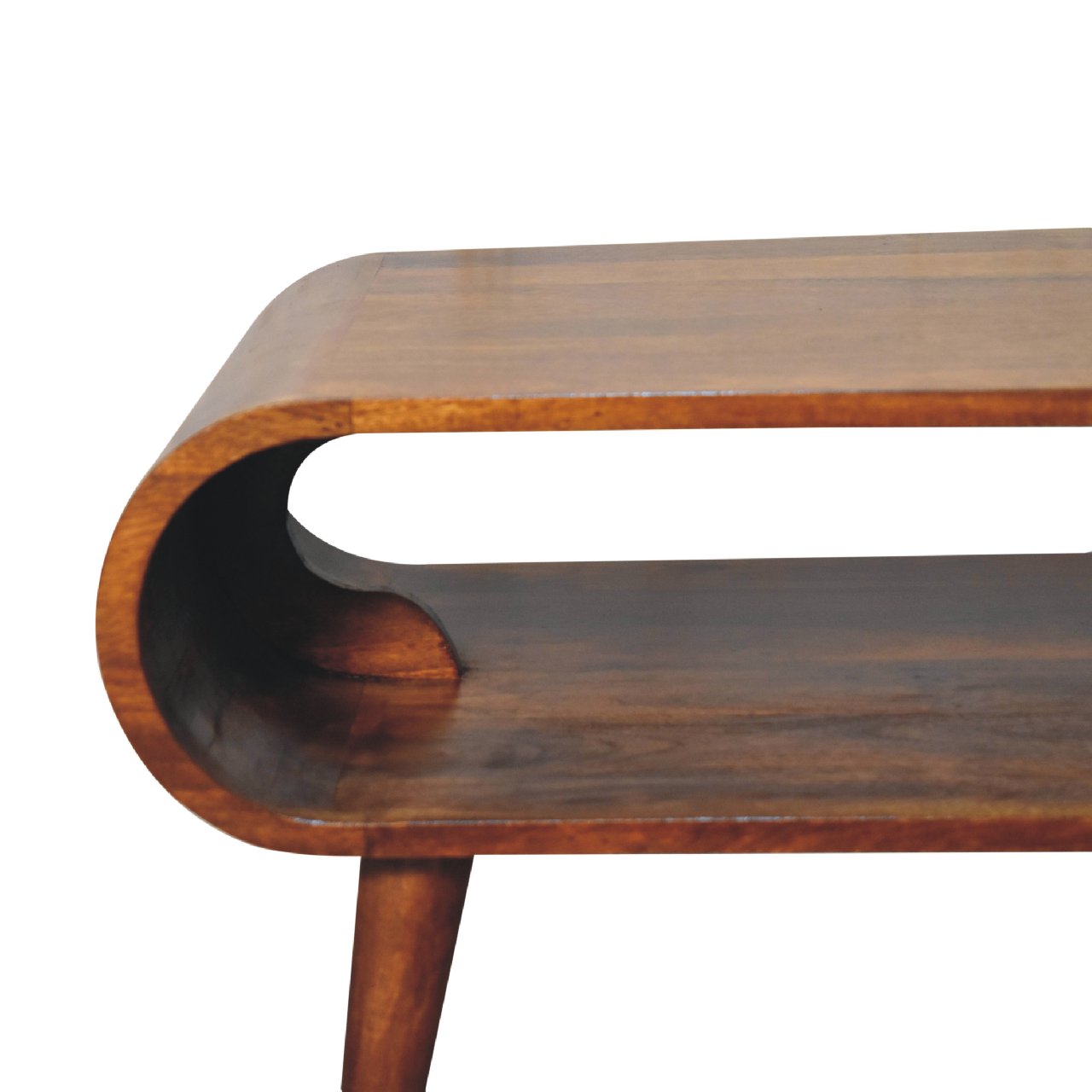 Open Chestnut Coffee Table TV Stand CasaFenix