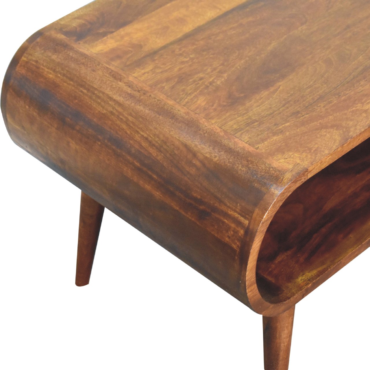Open Chestnut Coffee Table TV Stand CasaFenix