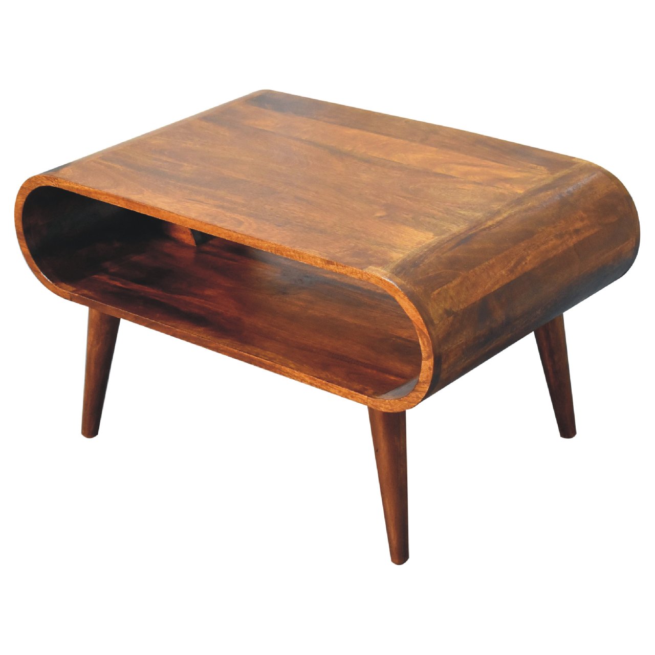 Open Chestnut Coffee Table TV Stand CasaFenix