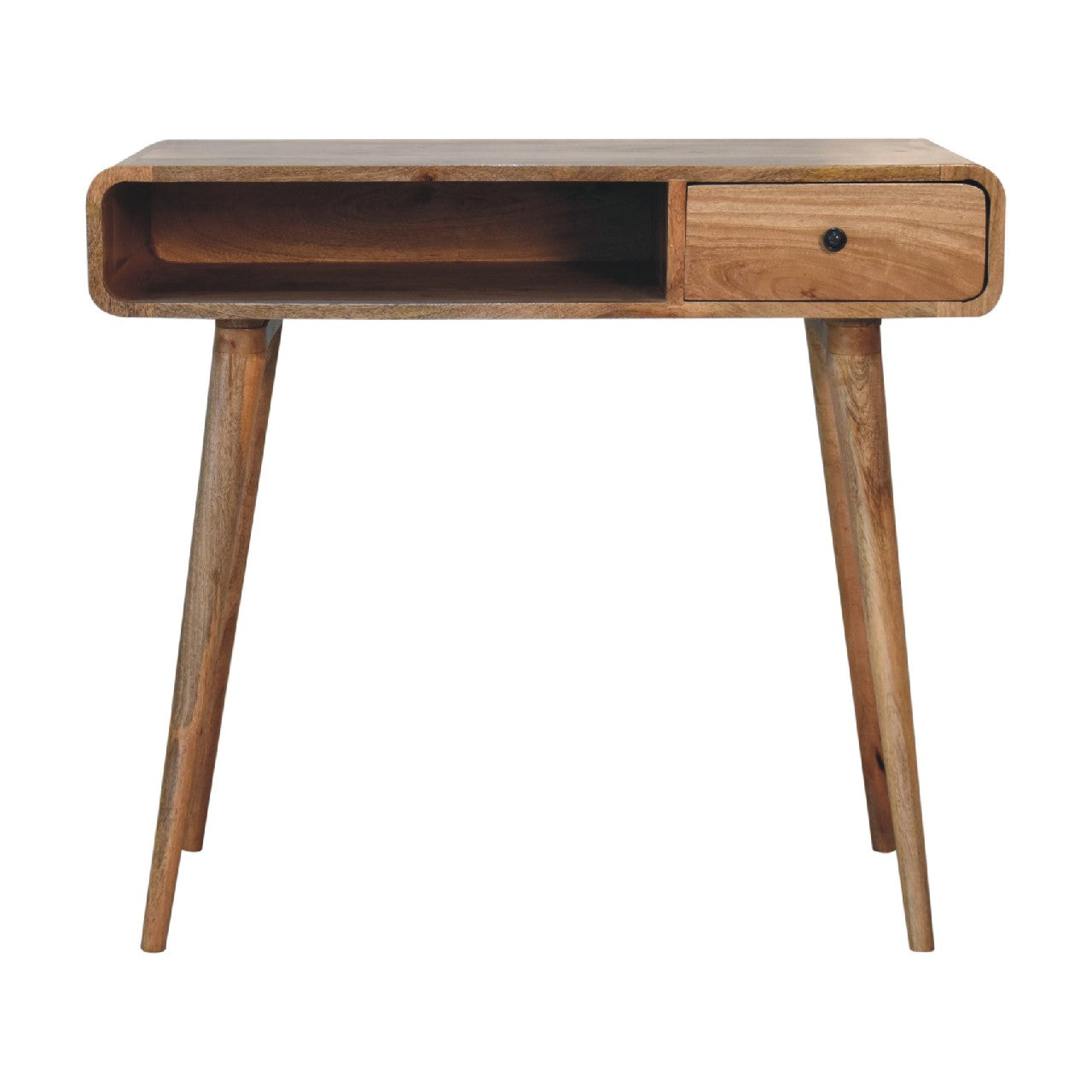 Curved Oak-ish Writing Desk Console table CasaFenix