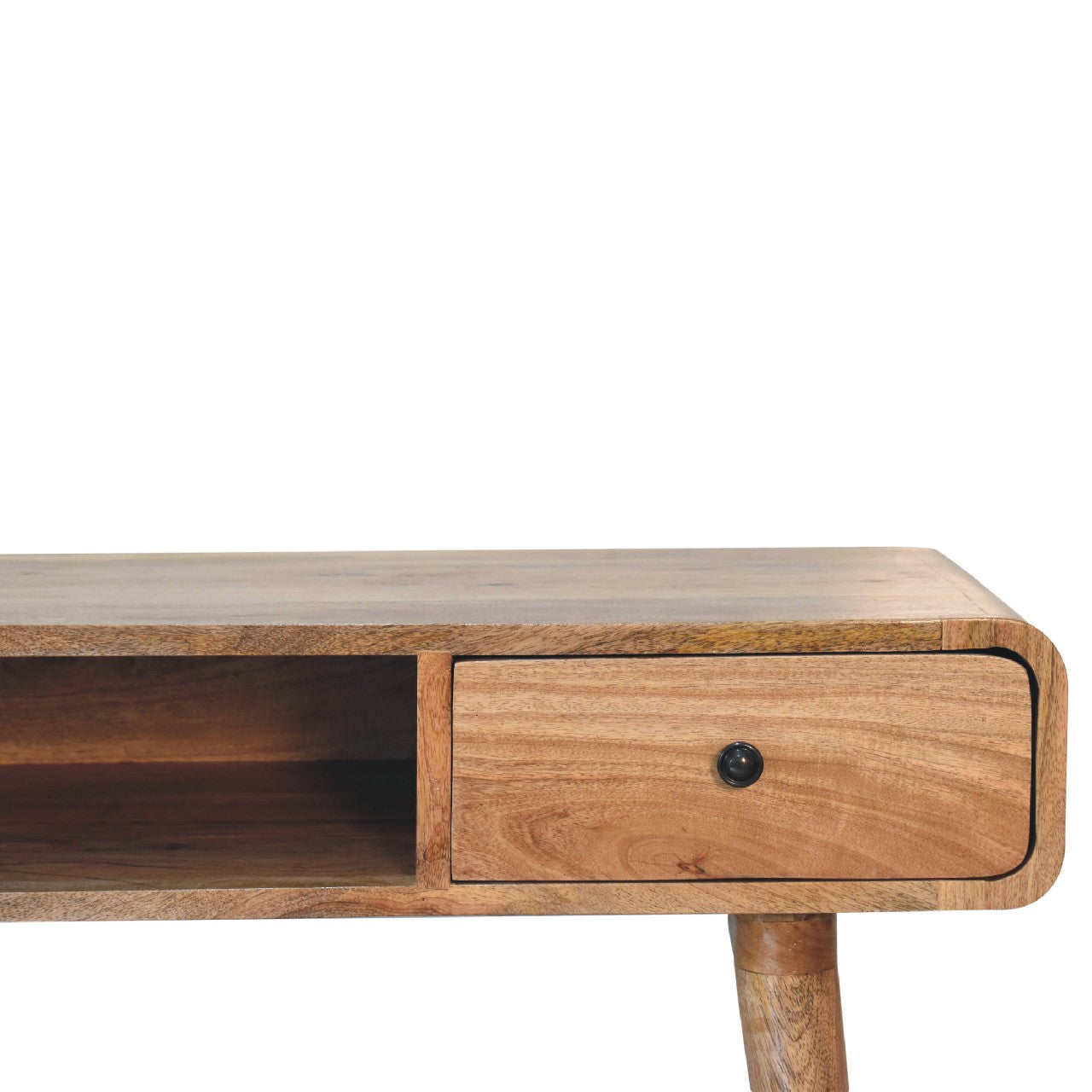 Curved Oak-ish Writing Desk Console table CasaFenix
