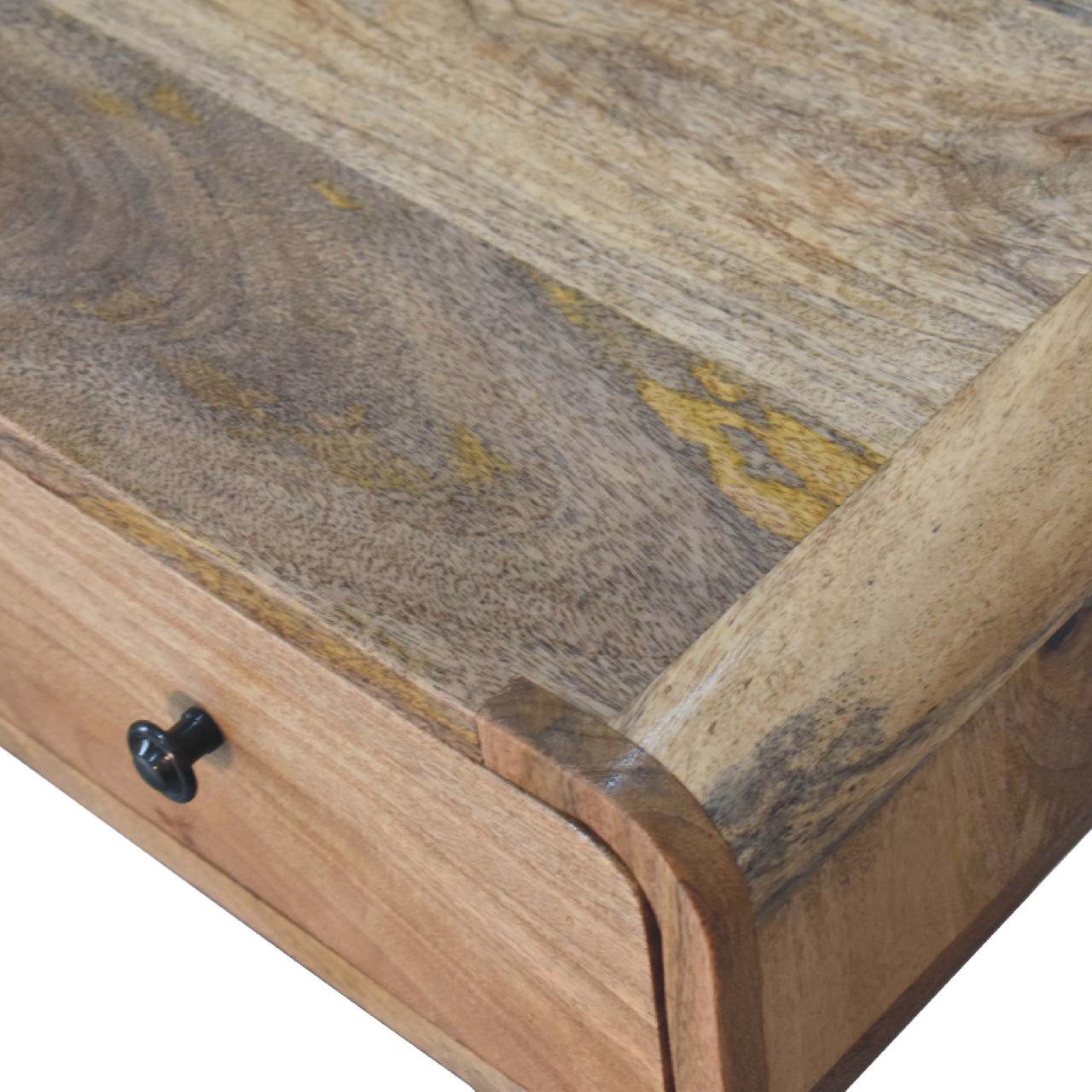 Curved Oak-ish Writing Desk Console table CasaFenix
