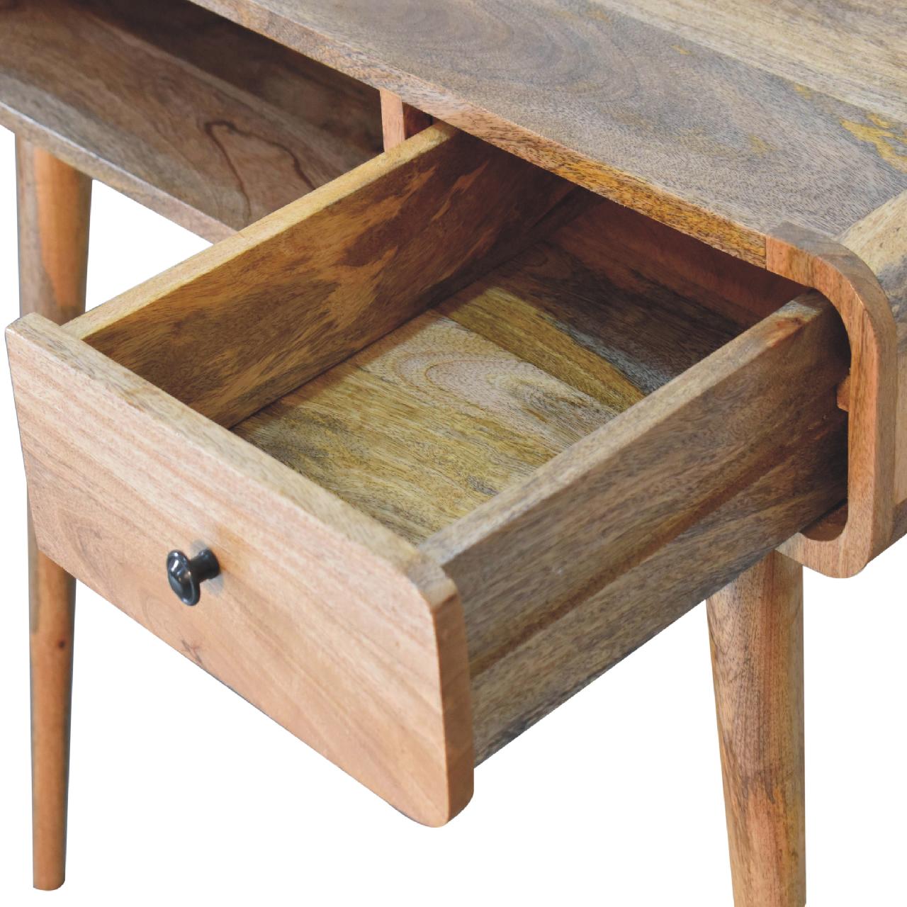 Curved Oak-ish Writing Desk Console table CasaFenix