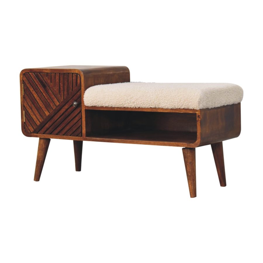 Boucle Carved Chestnut Telephone Table Console table CasaFenix