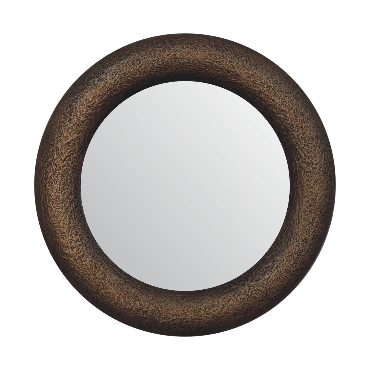 Round Metallic Hammered Mirror Mirror CasaFenix