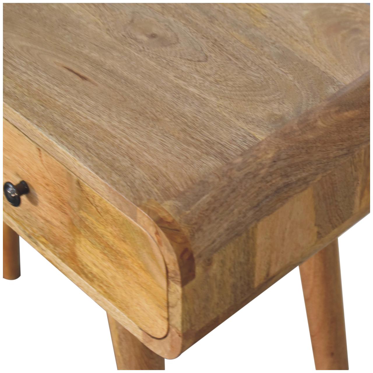 Oak-ish Curved Hallway Table Console table CasaFenix