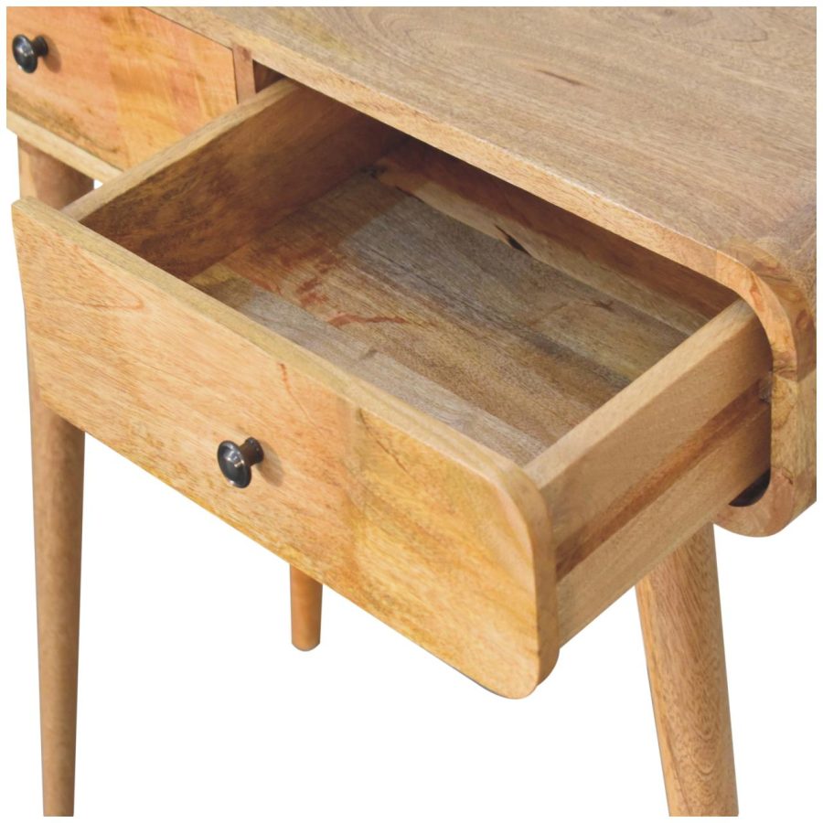Oak-ish Curved Hallway Table Console table CasaFenix