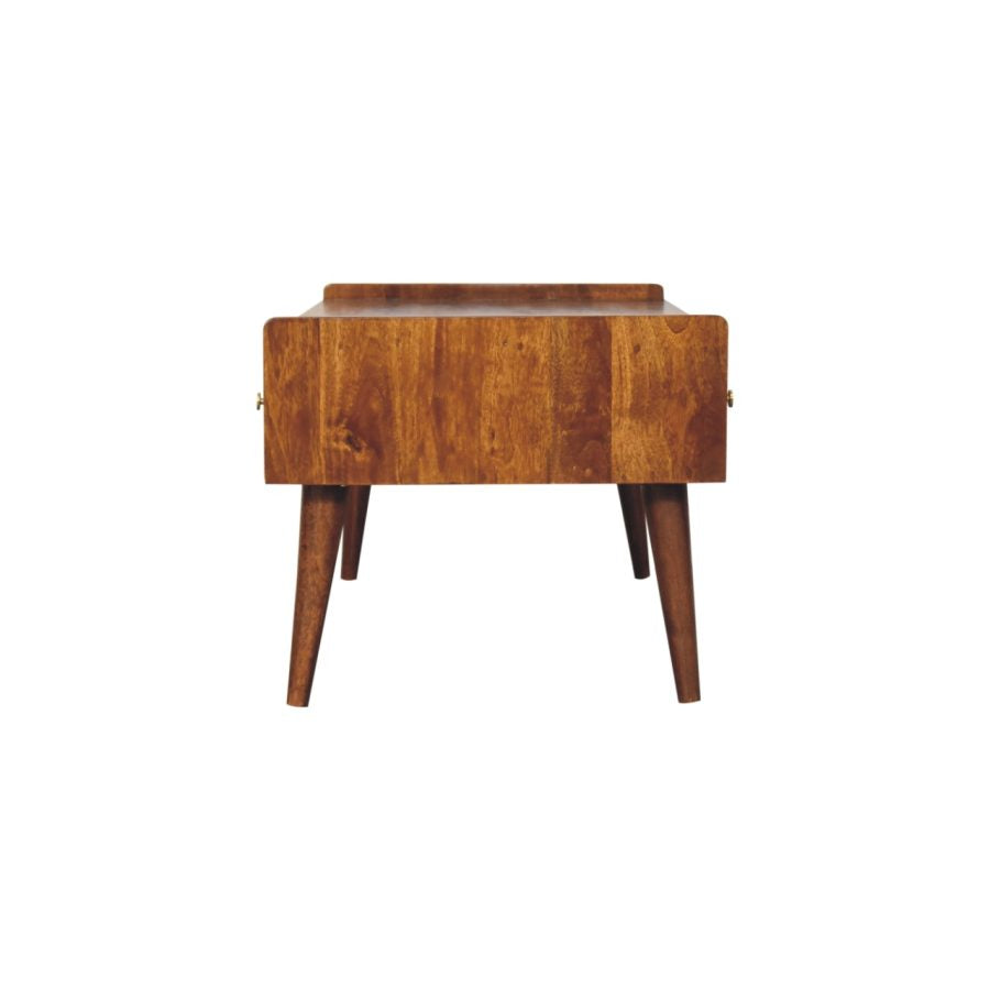 Elevated Chestnut Media Unit Benches CasaFenix