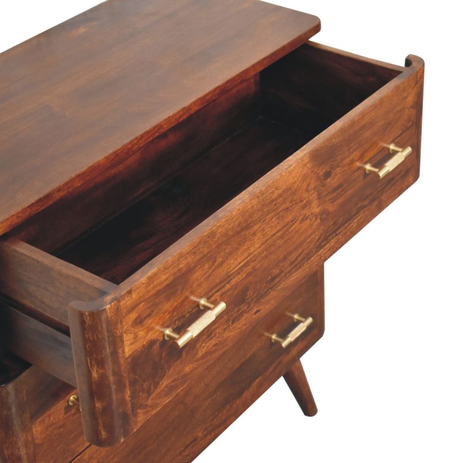 Chestnut T-Bar 3 Drawer Chest Chest of drawers CasaFenix
