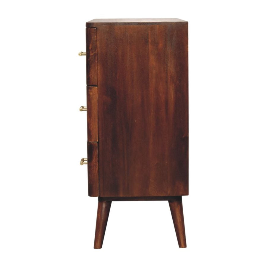 Chestnut T-Bar 3 Drawer Chest Chest of drawers CasaFenix