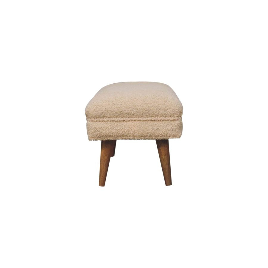 Cream Boucle Puffer Bench Benches CasaFenix