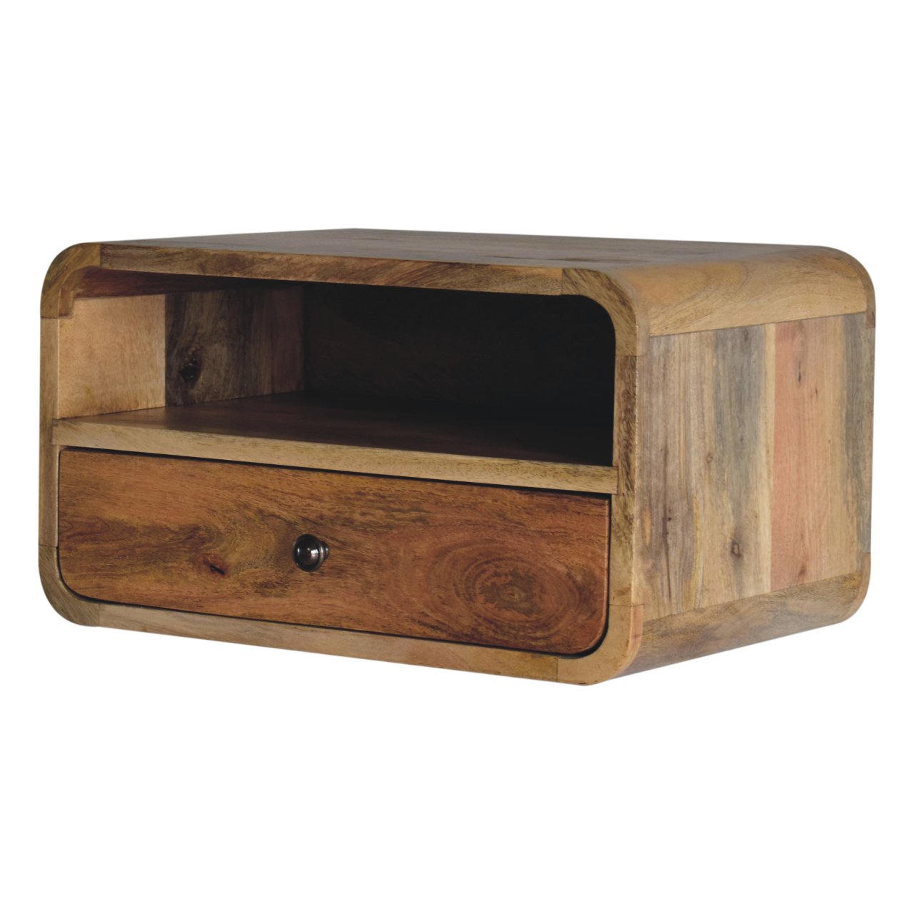 Large Oak-ish Curve Upper Slot Floating Bedside Bedside table / chest CasaFenix