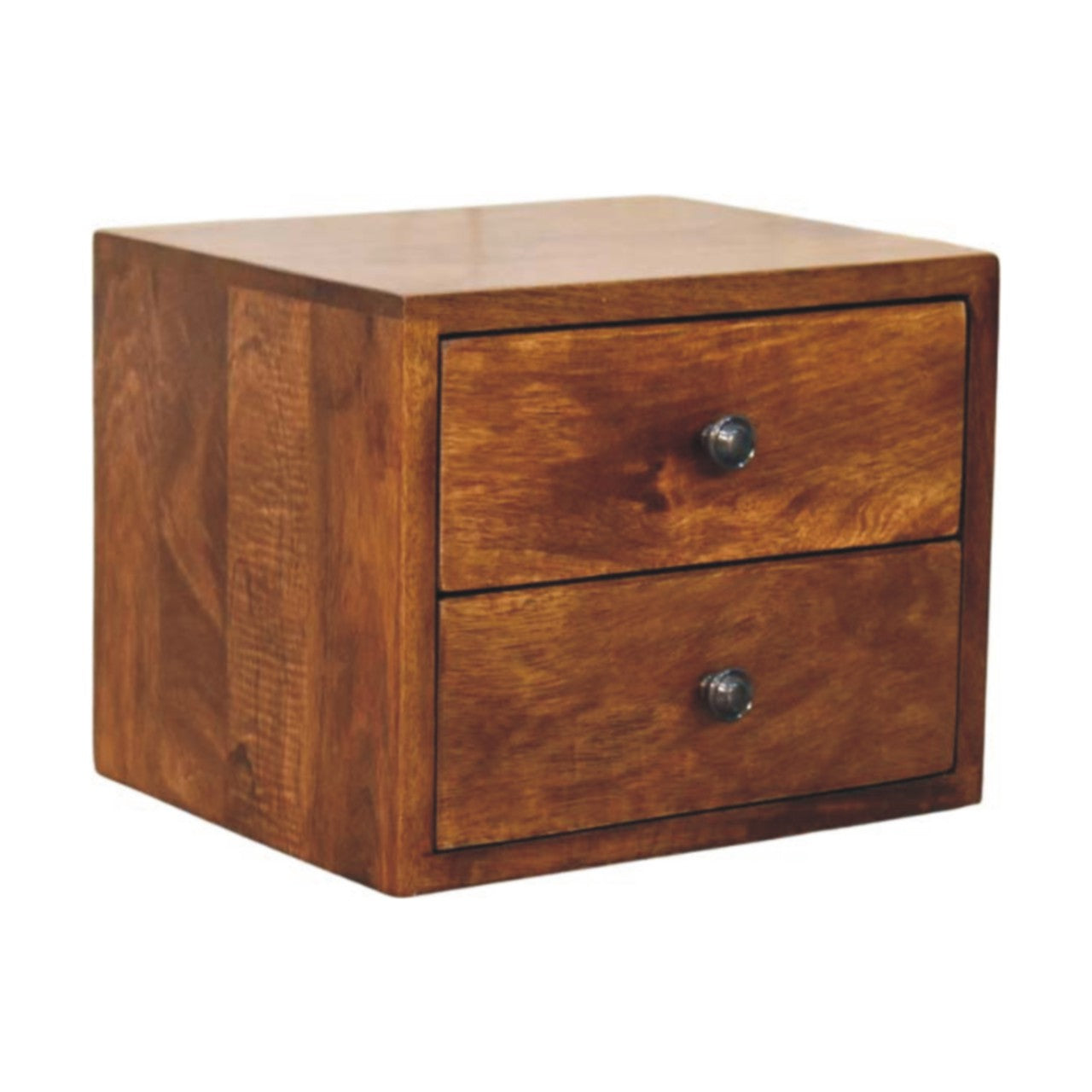 Solis 2-Drawer Chestnut Wall Mounted Nightstand Bedside table / chest CasaFenix