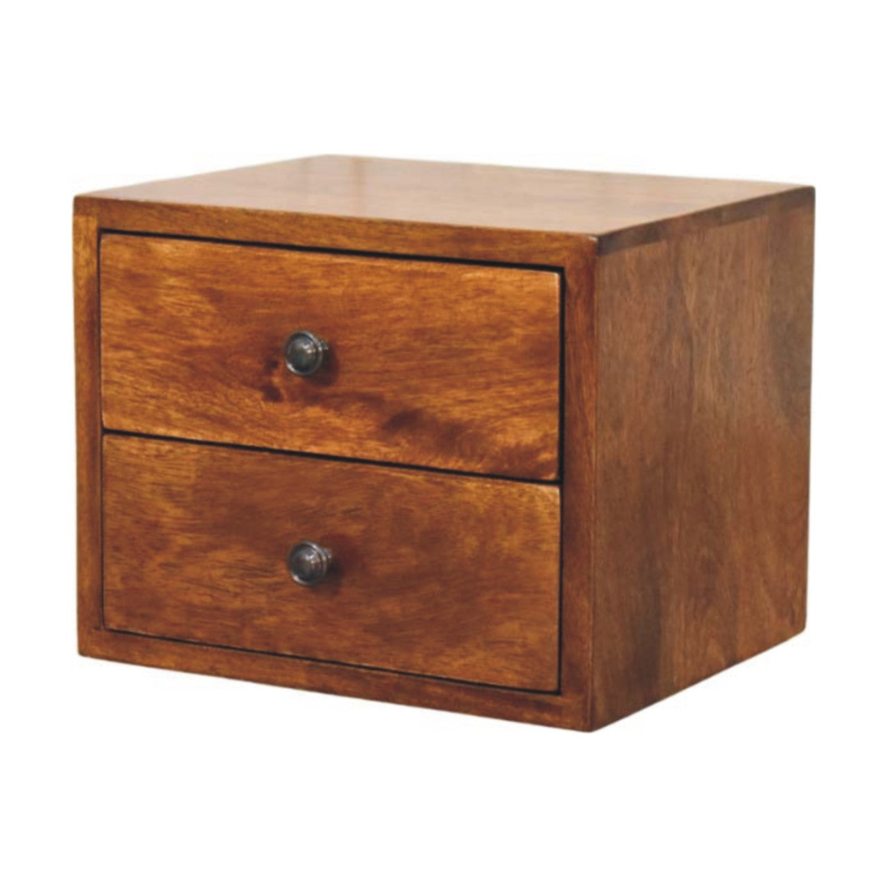Solis 2-Drawer Chestnut Wall Mounted Nightstand Bedside table / chest CasaFenix