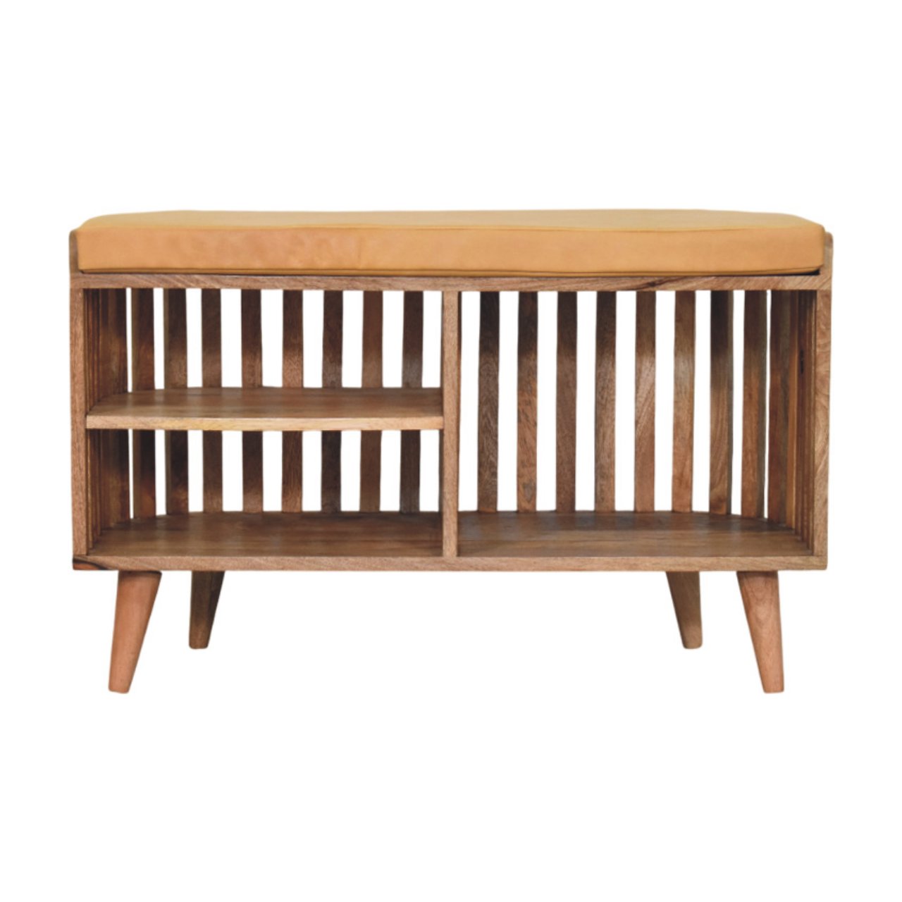 Slatted Oak-ish Bench with 3 slots Benches CasaFenix