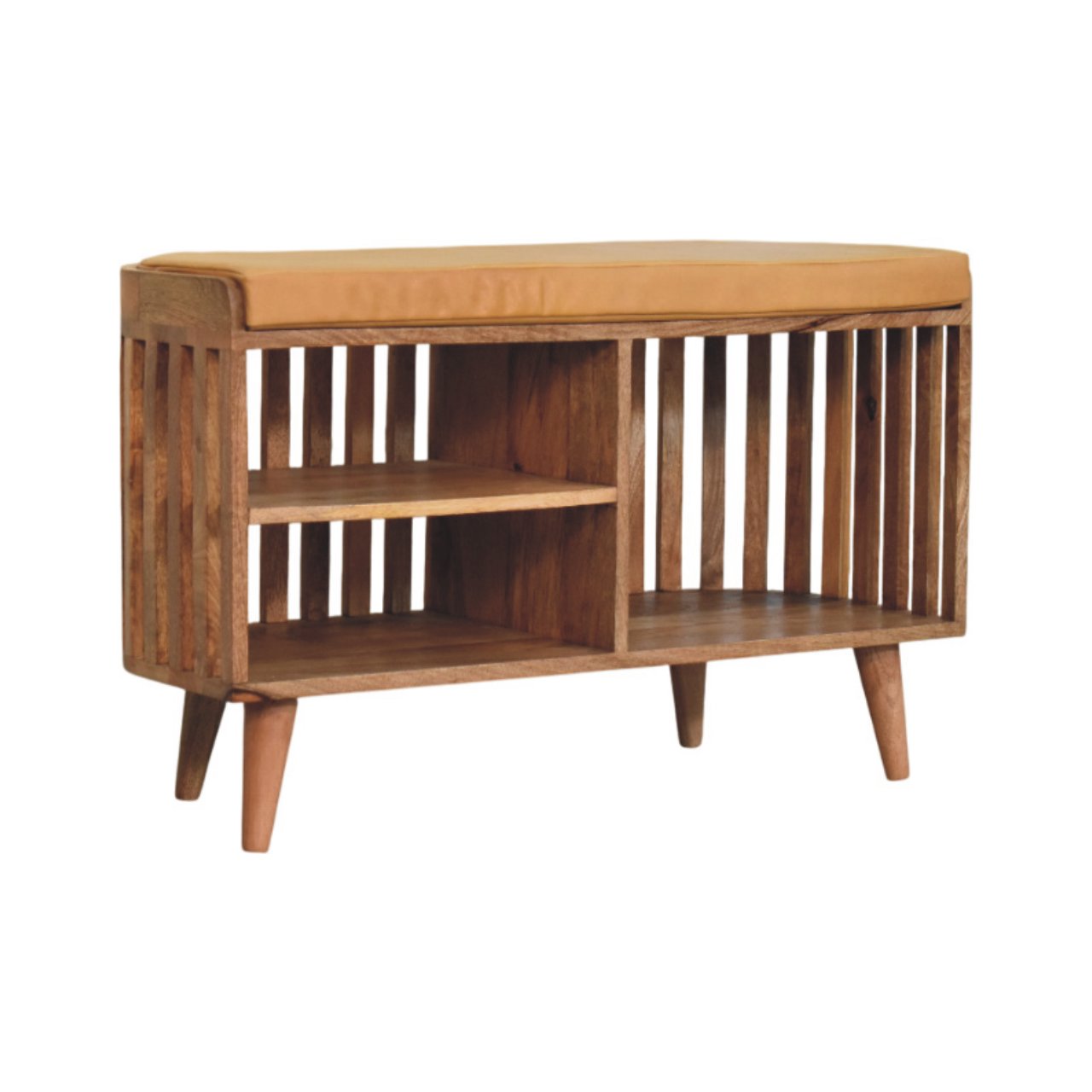 Slatted Oak-ish Bench with 3 slots Benches CasaFenix