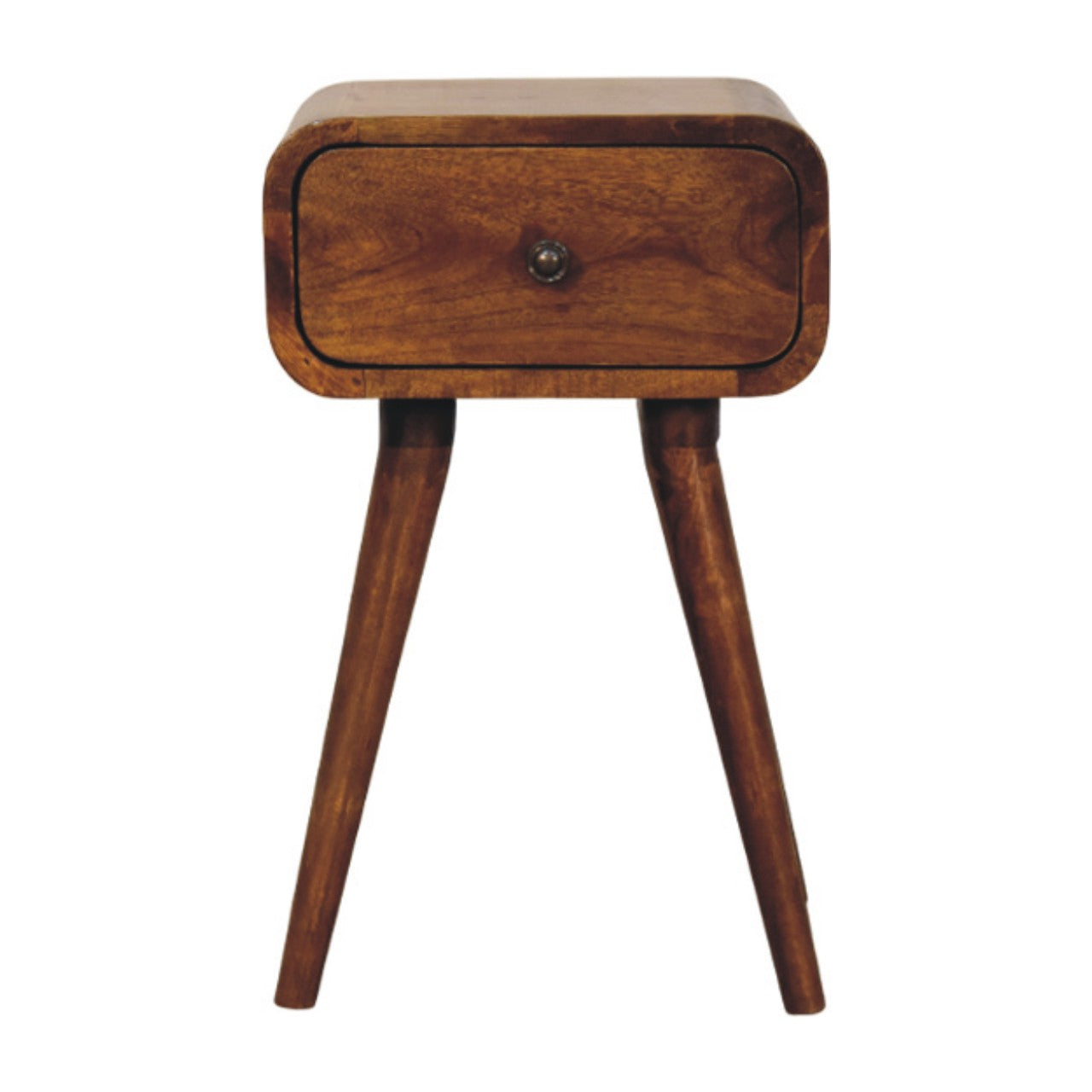 Avora Mini Chestnut Nightstand with 1 drawer Bedside table / chest CasaFenix