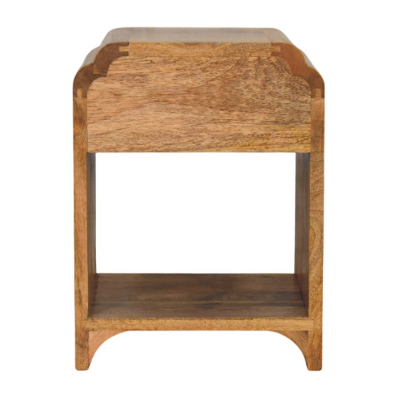 Newton Mini Oak-ish Nightstand with a drawer and open shelf Bedside table / chest CasaFenix