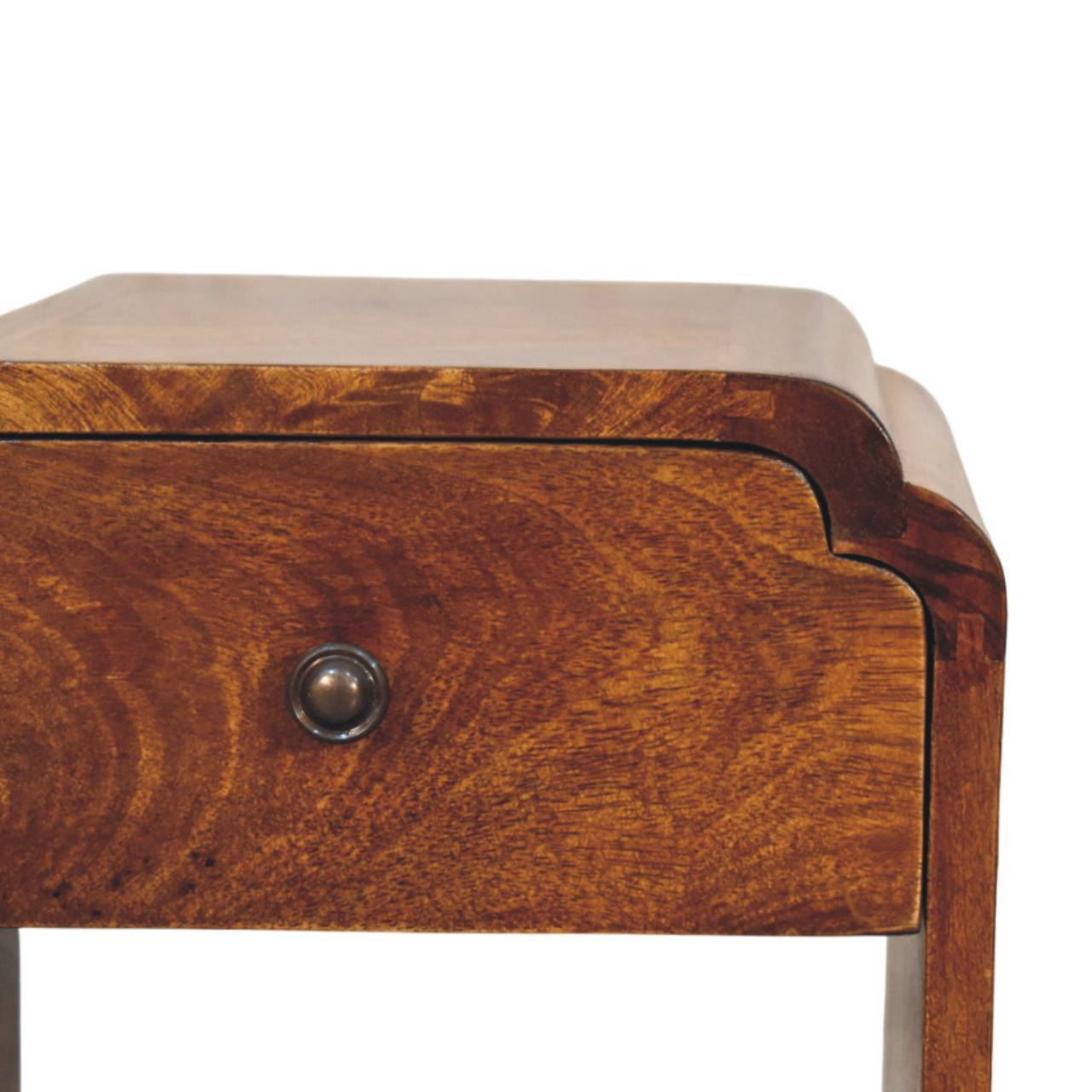 Newton Mini Chestnut Nightstand with a drawer and open shelf Bedside table / chest CasaFenix