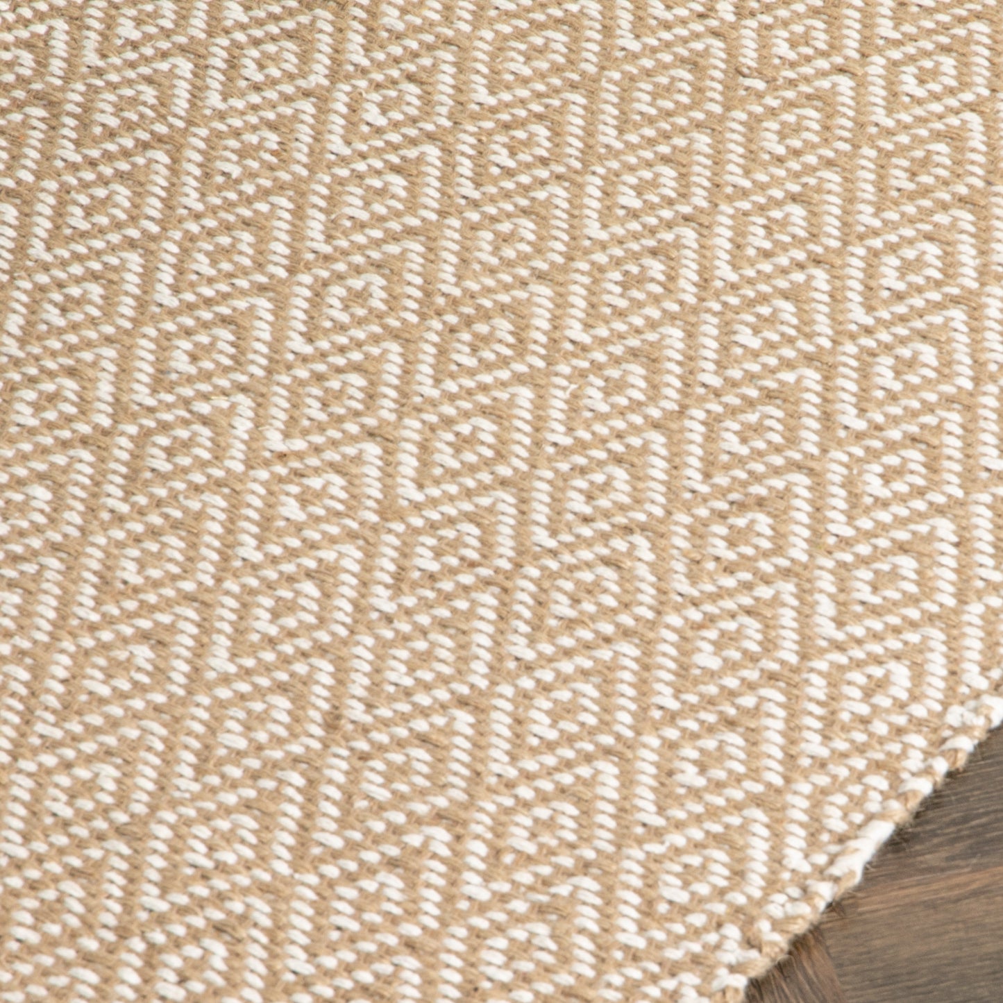 Geometric Jute & Cotton Runner Rug (60 x 230cm) Rugs CasaFenix