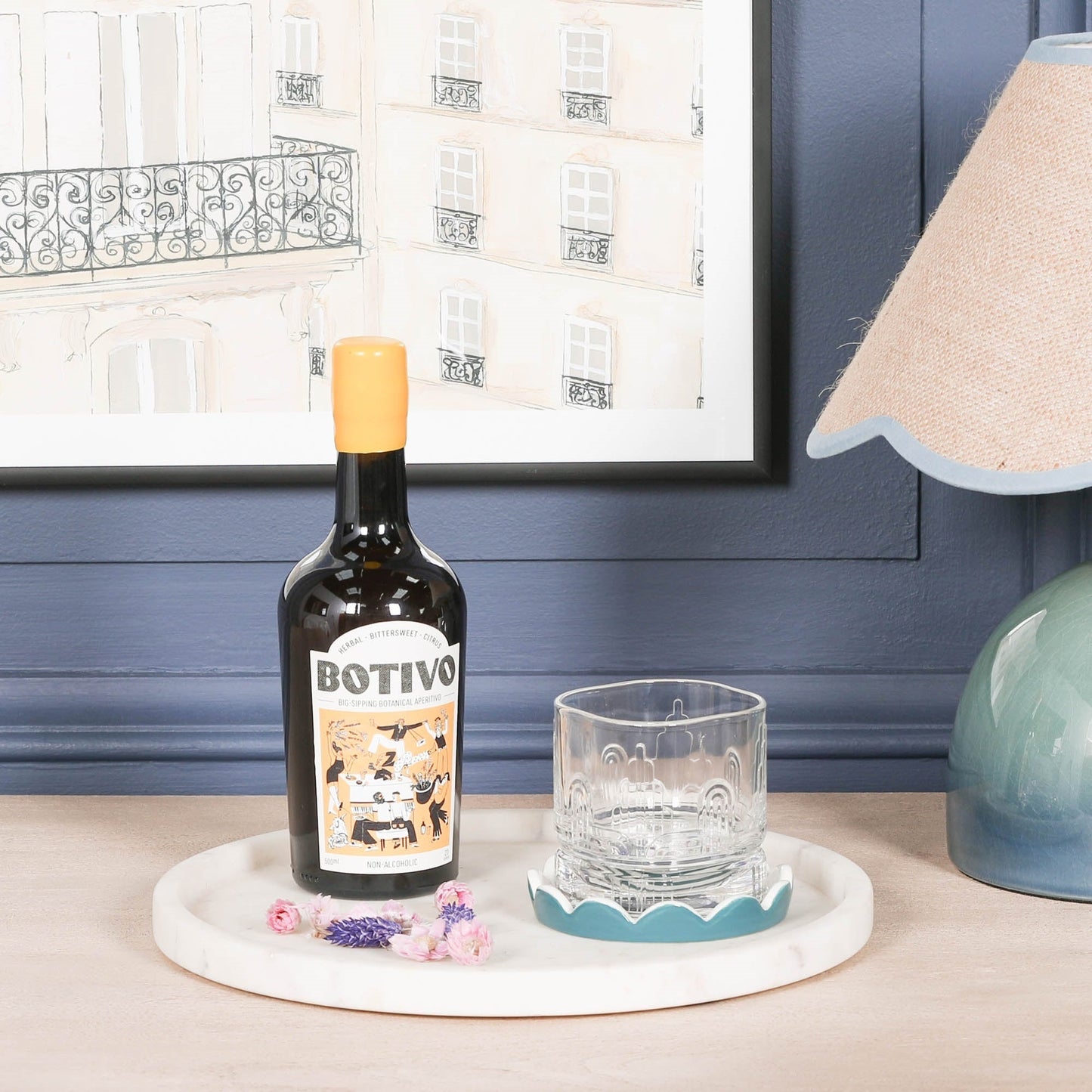 Round 30cm Natural White Marble Tray CasaFenix