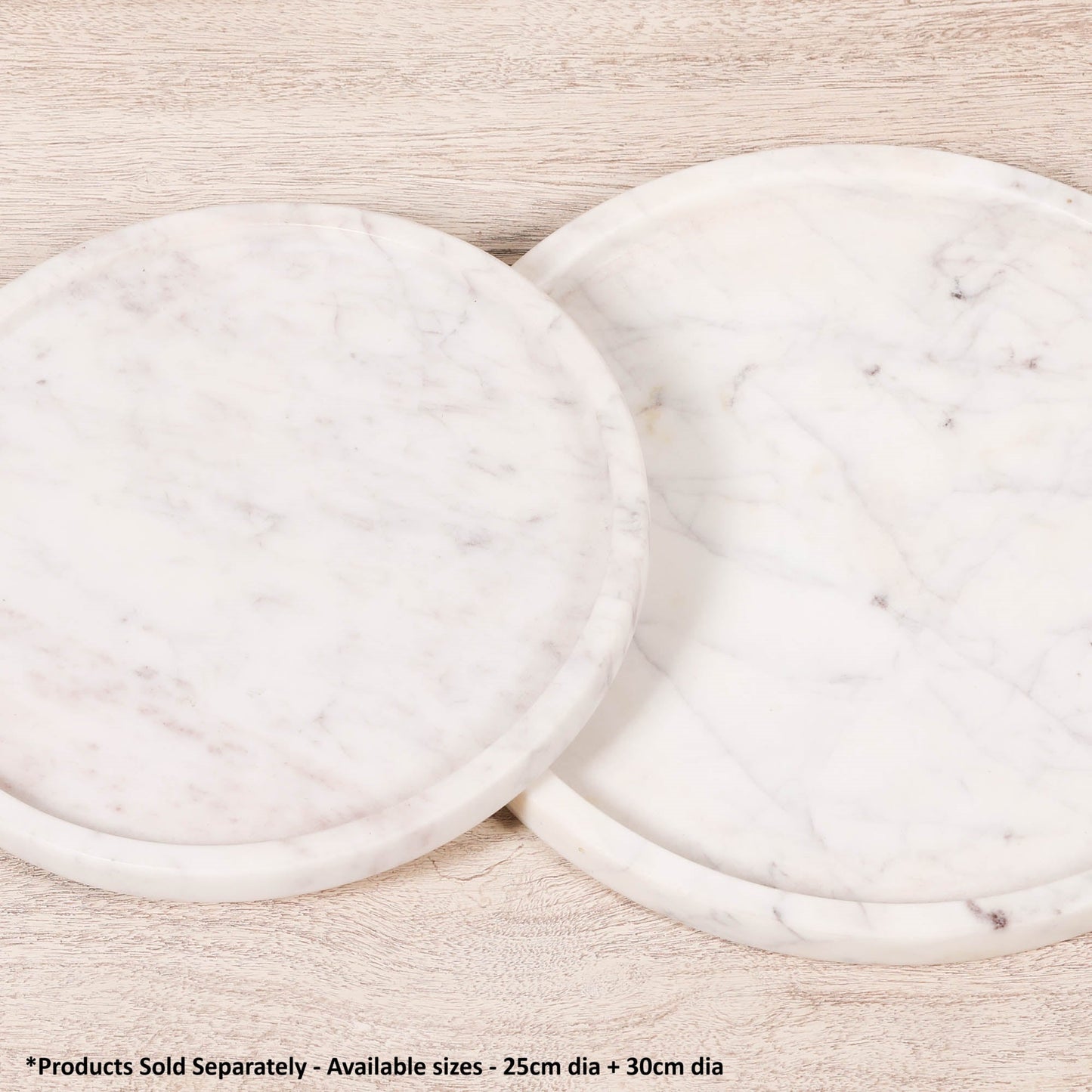 Round 30cm Natural Veined Marble Tray tray CasaFenix