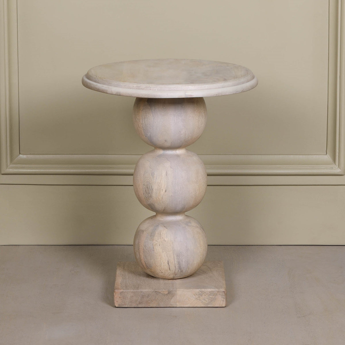 Blanchie Wooden Stacked Ball Side Occasional Table Side Table CasaFenix