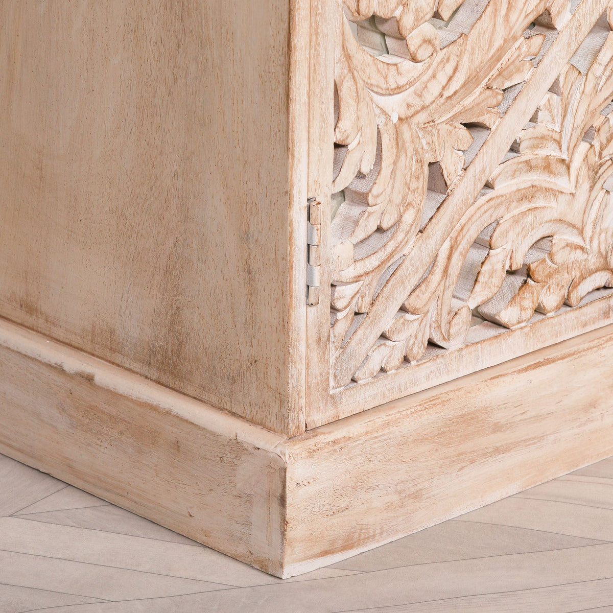 Wooden Ornate Heavily Carved Mirror 4 Door Sideboard 190cm Wide Buffets & Sideboards CasaFenix