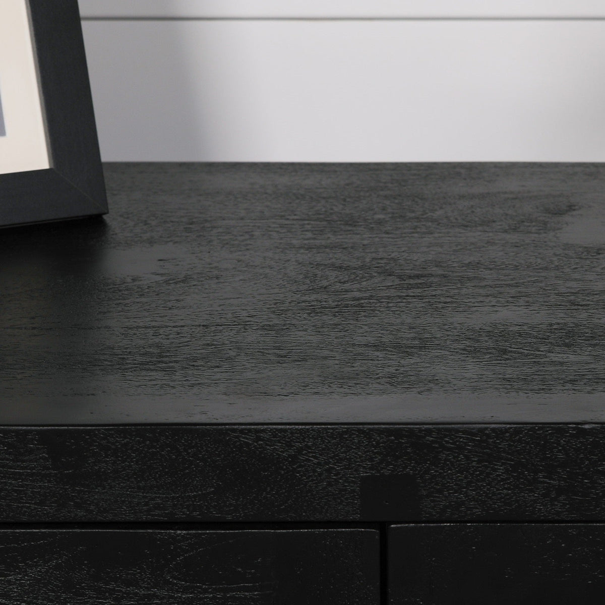 Black Mango Wood and MDF 3-Door Sideboard 214cm Buffets & Sideboards CasaFenix
