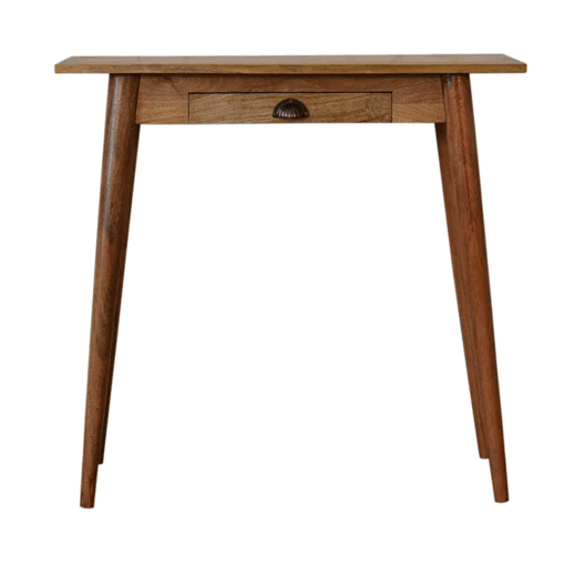 Mini Nordic Style Writing / Laptop Desk Oak finish over Solid Mango Wood - CasaFenix